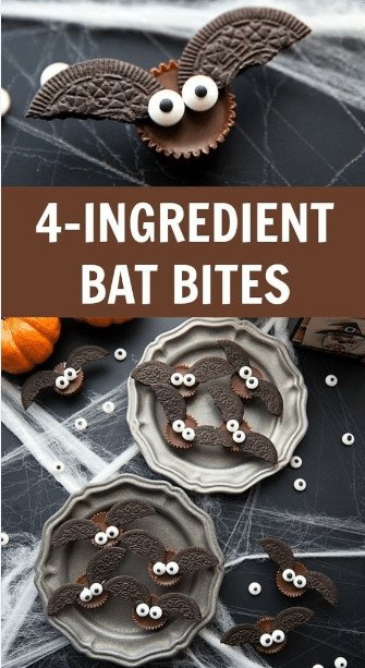 Halloween Treats - 4 ingredient bat bites