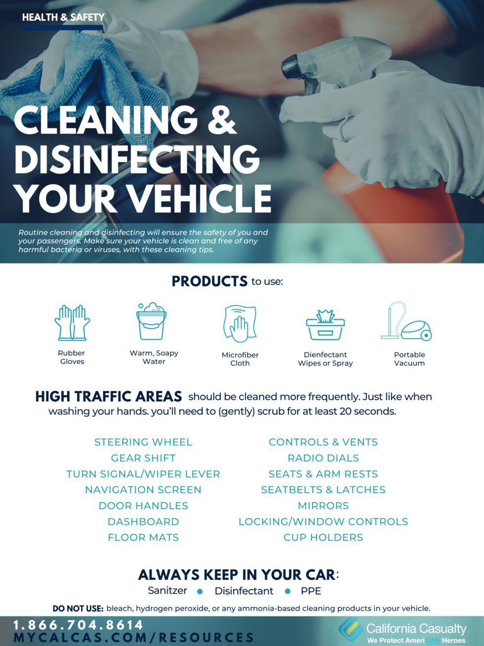 Cleaning and Disinfecting Your Vehicle California Casualty