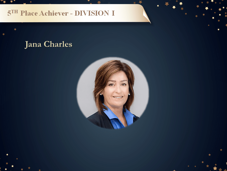 PR Awards - 5th Place Achiever Division I - Jana Charles