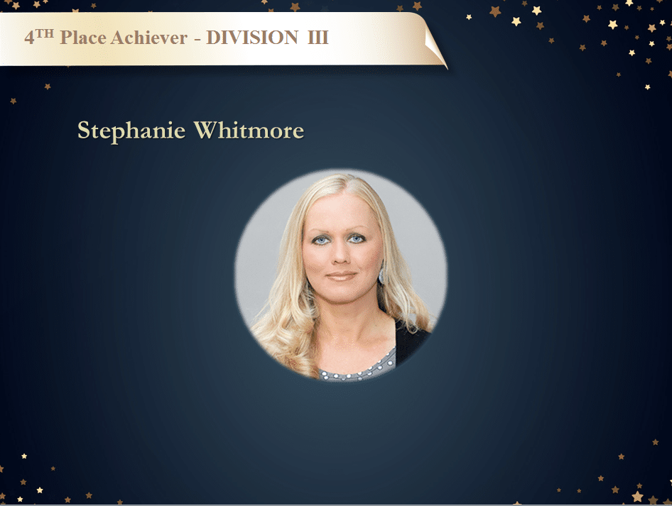 PR Awards - 4th Place Achiever Division III - Stephanie Whitmore