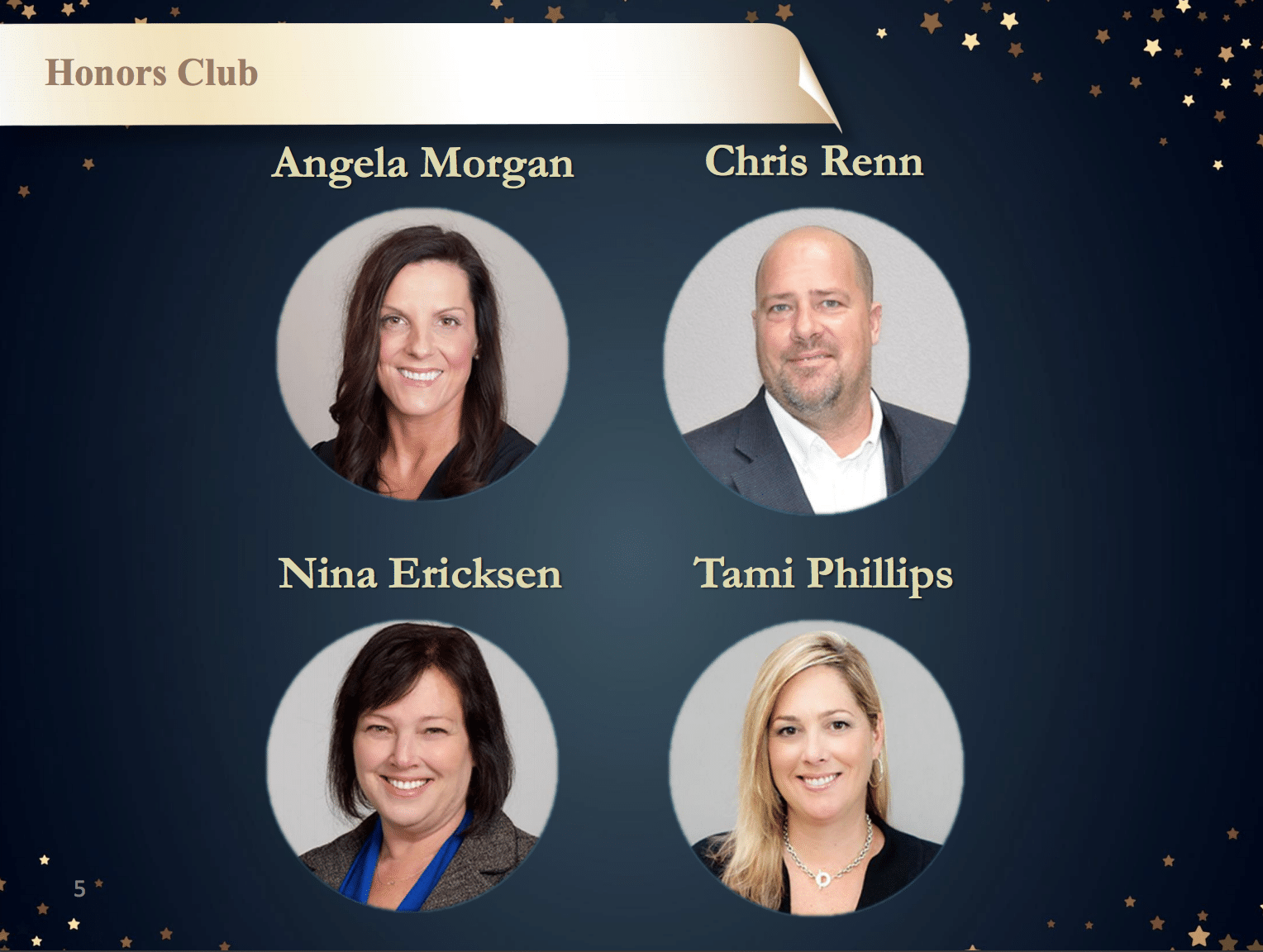 PR Awards - Honors Club Awardees: Angela Morgan, Chris Renn, Nina Ericksen, and Tami Phillips